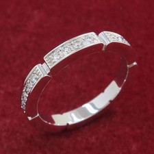 Cartier Maillon Panthere Half Diamond Ring size US5 EU49 18K Gold Auth #5360