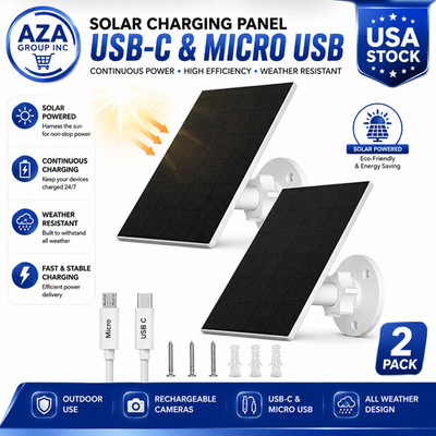 2W Solar Panel for Security Cameras, 5V Solar Charger