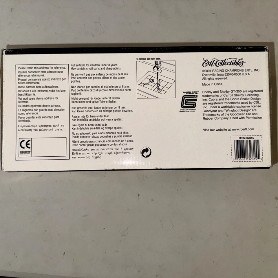 American Muscle 1970 Shelby GT-500 1:18 Scale Die Cast Exclusive Color Teal Blue - Image 4 of 4