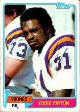 1981 Topps Eddie Payton #304 Minnesota Vikings Football Card