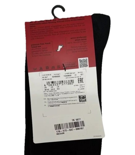 Paquete de 3 calcetines negros de mezcla de algodón suave con logotipo Hugo Boss para hombre talla 5,5-8 - Imagen 12 de 24