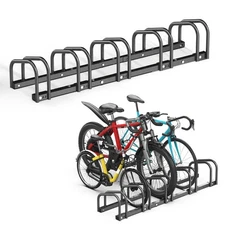 Bike Storage Rack for Garage, 5 Bikes Floor Bike Stand, Bicycle Parking Holde...