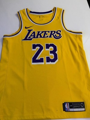 Nike LA Lakers LeBron James Swingman #23 NBA basketball Yellow 48 L Jersey NWOT