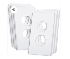 Bates Choice Screwless Duplex Wall Plate, 6 Pack, White Outlet Covers Wall Plate