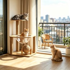 3-Tier Cat Activity Furniture,Wooden Cat Tree...