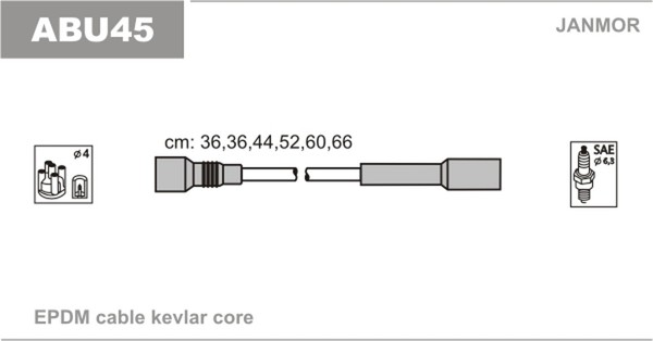 Janmor ZüNdleitungssatz ABU45 FüR C4 80 89 8C5 4A2 4A5 Audi B4 100 8C2 B3 8B3-image
