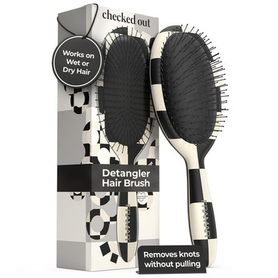 FRAMAR Checkered Print Hair Brush Detangler   Wet Hair Brushes For Women, Wom...