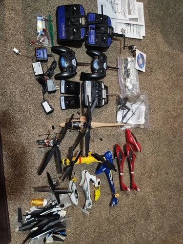 eflite blade rc helicopters Huge Lot Parts Remotes Chargers