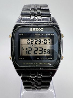 Men's Vintage Seiko Alarm Chronograph Rare Black Case A904-5019