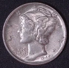 Photo of a 1942-P Mercury Dime from an eBay listing that sold on Jul 22, 2026