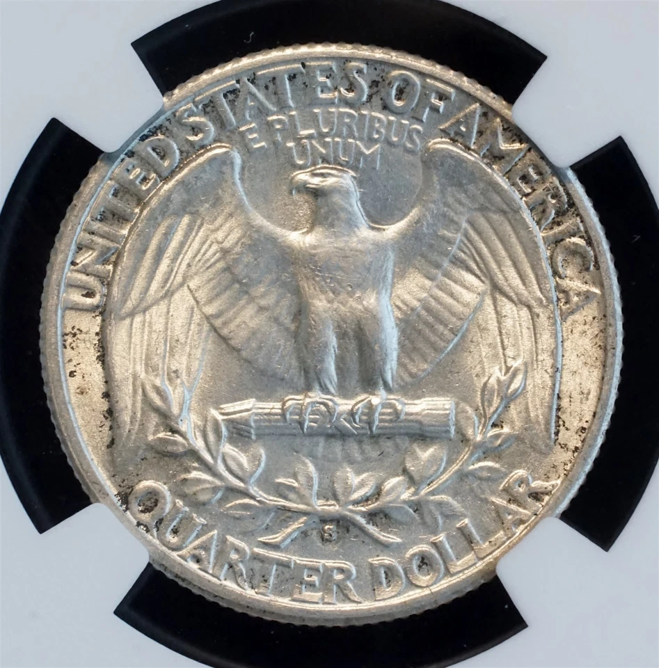1935 S 25C US Washington Silver Quarter Coin (NGC MS 62 MS62) - Image 4 of 4