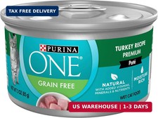 Purina ONE High Protein Grain Free Wet Cat Food Pate, 24 Pack 3 oz Cans