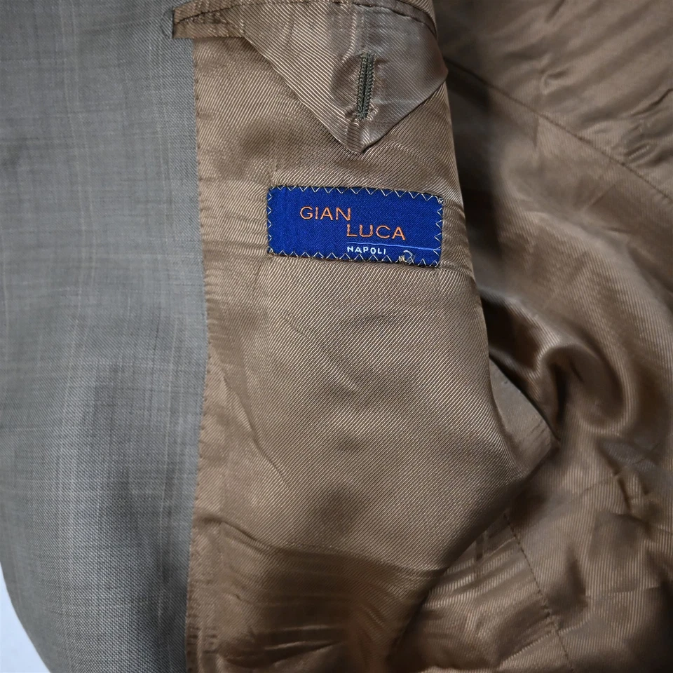 Blazer Traje Chaqueta Abrigo Deportivo Gian Luca 42R Marrón 100% Lana Hecho en Italia para Hombres Foto 4 de 4