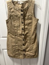Loft- Palmer Mini Sleeveless Pocket Dress In Khaki