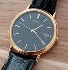 Vintage Seiko 7N32-0B00 Quartz Men’s Date Watch 34 mm New Battery