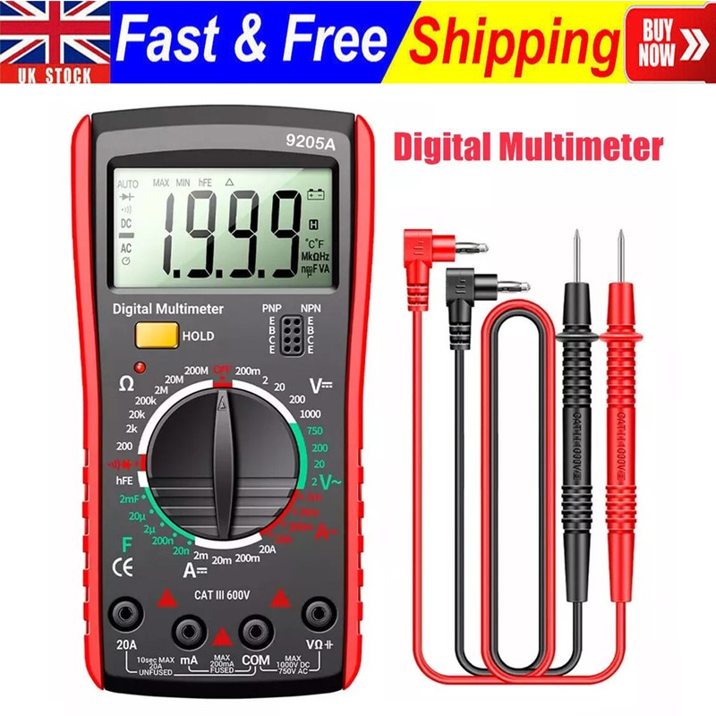 Professional Digital Multimeter Voltmeter Ohmmeter Ammeter Multi Tester Meter