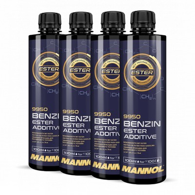 MANNOL 9950 Benzin Ester Additive Kraftstoffsystem Reinigungs-Additiv, 4x450 ml