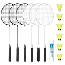 Badminton Rackets Set of 6 for Outdoor Backyard Games, Including 6 Rackets, 6...