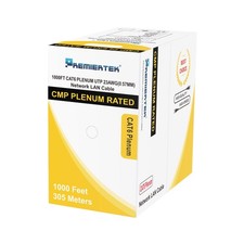 Bulk 1000ft Cat6 Plenum CMP 550Mhz 23AWG UTP Ethernet LAN Network Cable NEW