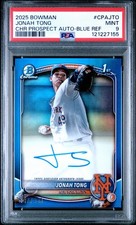 2025 Bowman Chrome Jonah Tong Blue Refractor Auto /150 #CPA-JTO PSA 9