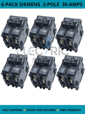 6 PACK SIEMENS Q230 30A 2-POLE BREAKER 120/240V TYPE QP HVAC AC NEW