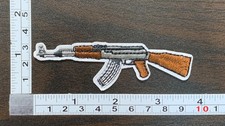 AK 47 Assault Rifle Military Weapon Gun Embroidered Iron On Patch