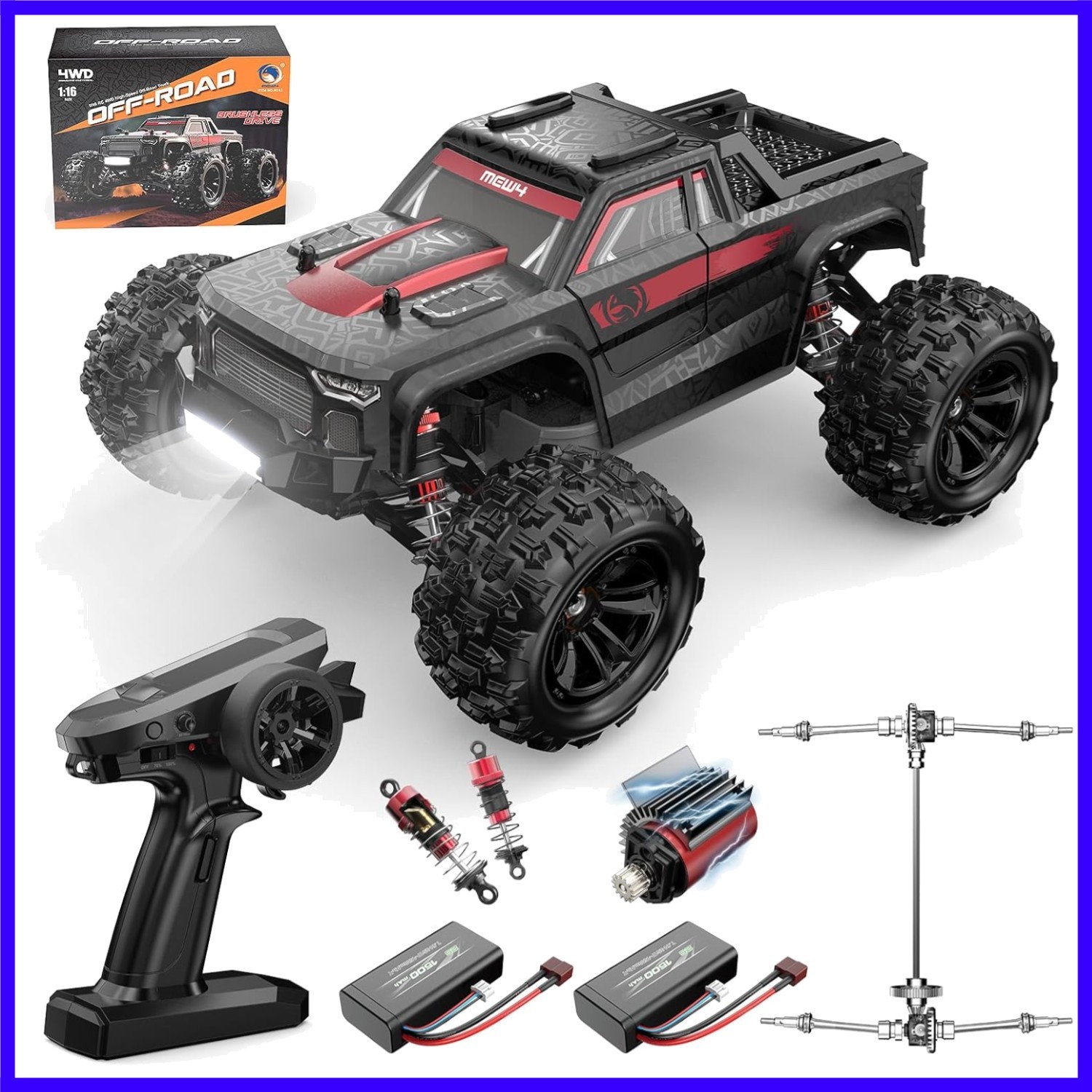 , 4x4 Rc Offroad Trucks, Portable Rc Cars Fast 42 Km/h F...