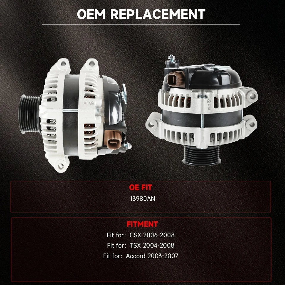 Alternador 13980 para Honda Element 2003-2011 Acura TSX 2004~2008 CR-V 2007-2011 Foto 3 de 4