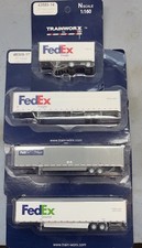 Trainworx N Scale FedEx Freight Ground Intermodal 53 & 28 Pup Trailer Truck Lot