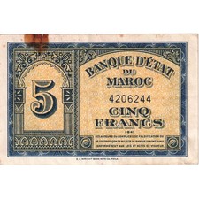 [#377411] Morocco, 5 Francs, 1943-08-01, EF