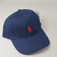Polo Mens Navy Cotton Cap Red Logo Casual Adjustable Baseball Hat