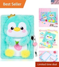 Penguin Diary for Girls with Lock, Plush Penguin Toys Gift for Teen Girls, Ki...