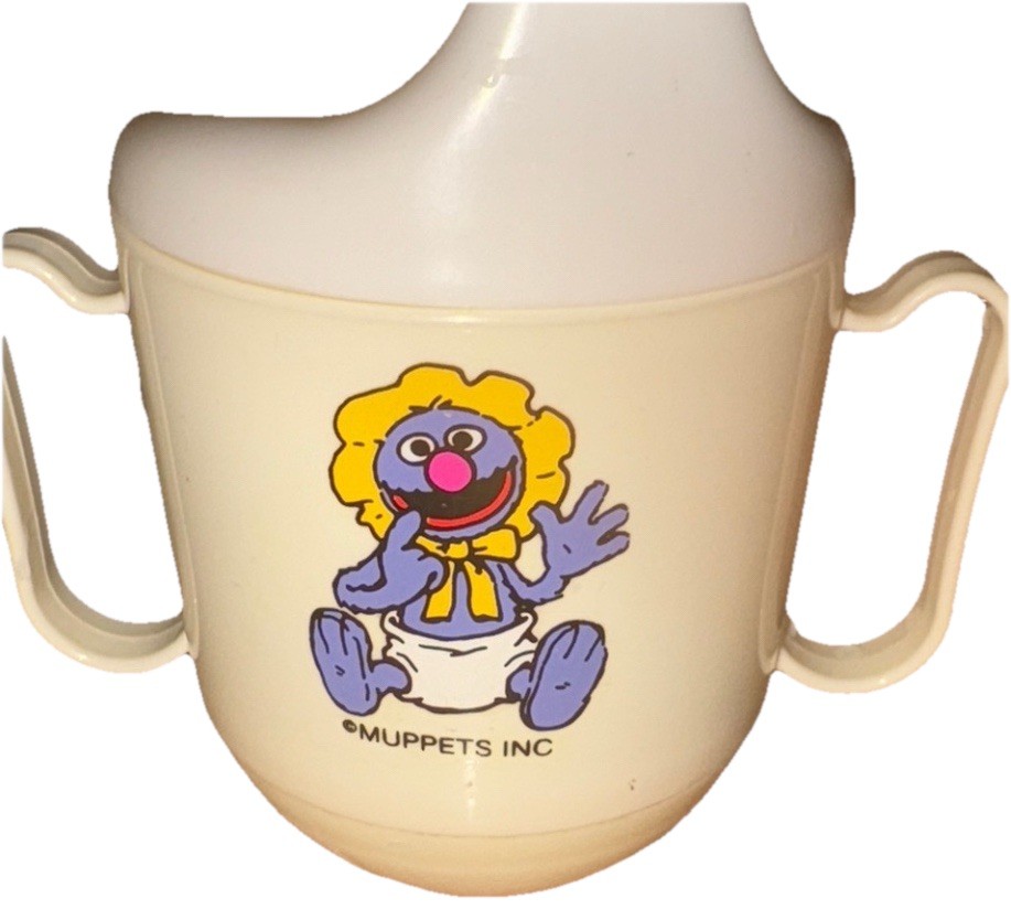 Vintage Sesame Street Baby Grover Juice Sippy Cup 1984 Tommee Tippee NEW