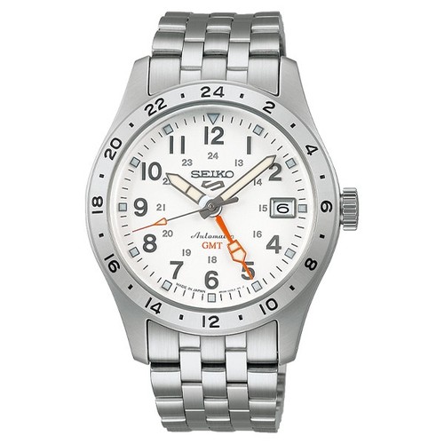 Seiko 5 Sports GMT SBSC009 Field Style White Dial Made in Japan Exclusive NEW