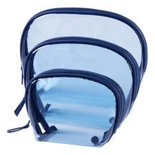 Samantha Brown To-Go 3-pack Clear Cosmetic Organizer Set, Blue