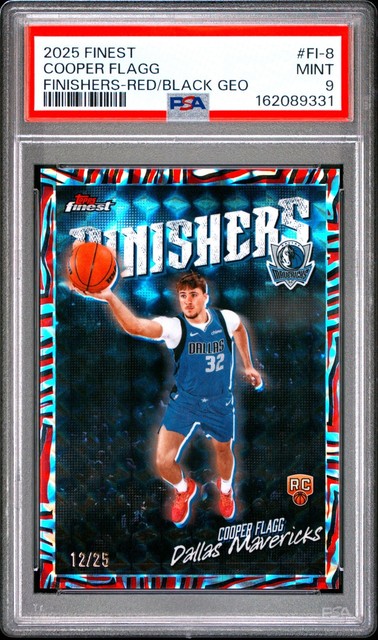Cooper Flagg 2025 Topps Finest #FI-8 Red Black Geometric Finishers RC /25 PSA 9