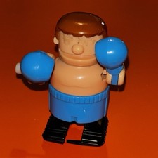 Tomy Wind Up Toy Boxer Works Walks Punches BLUE Gloves Shorts NO EYES