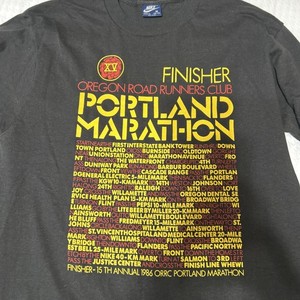 1986 Vintage Nike Portland Marathon Finisher Retro Medium T-shirt Single Stitch