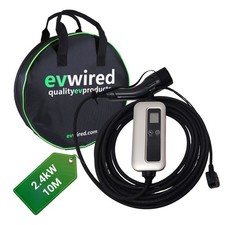 EV Charging Cable 10M Type 2 3 Pin UK Plug Electric Vehicle Charger Portable 10A