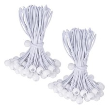 50Pcs Ball Bungee Cord 12" Canopy Tarp Tie Downs Cords for Camping White