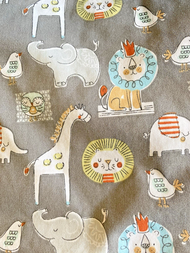 Copricuscino Boppy SOLO ricambio grigio stampa animalier giraffa leone uccellino elefante - Foto 3 di 11