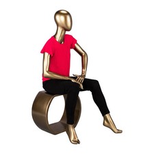 Female Gold Sitting Fiberglass Mannequin Size 2 Bust 32" Waist 25" Hips 33"