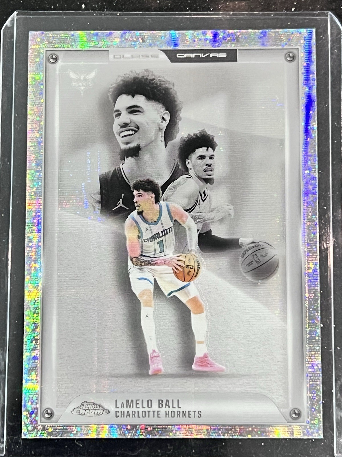 LAMELO BALL 2025 TOPPS CHROME BASKETBALL GLASS CANVAS REFRACTOR #GC-9 SSP CLEAN