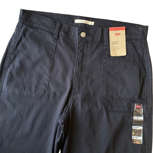 Levi's High Rise Utility Pants Ankle Length Women's Size 31 Caviar Black NWT - Picture 4 of 8