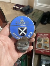 ECURIE ECOSSE JAGUAR RACING SCOTLAND ENAMEL VINTAGE CAR BADGE EMBLEM PLATE