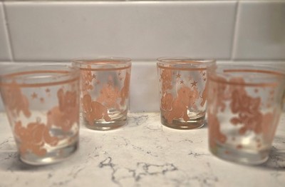 4) Vintage Hazel Atlas Dancing PINK ELEPHANT Juice Glasses Cups | eBay