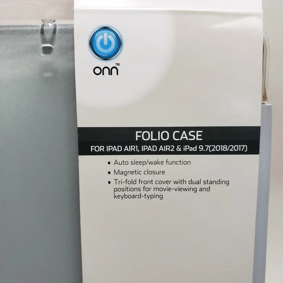 IPAD AIR 1, IPAD AIR2, & IPAD 9.7 (2017/2018) FOLIO CASE CLEAR BACK GRAY TRIFOLD - Image 3 of 4