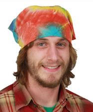 Sunshine Joy Multi Spiral Tie-dyed Bandana 22"x22" FREE SHIPPING