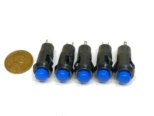 5 Pieces Blue DS-211 Push Button 2pin Latching lock N/O OFF-ON Switch 10mm E29
