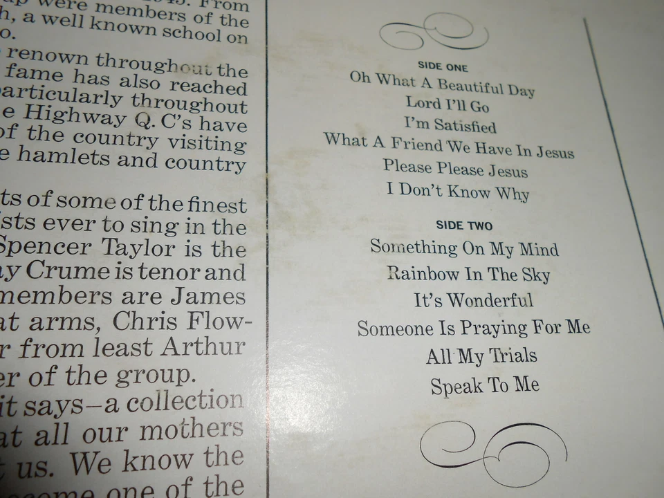 HIGHWAY QC «+SAM COOKEGOSPEL ПЕСНИ НАША МАТЬ УЧИЛА НАС» ОБЛОЖКА VG/LP 1-M-, VG  - Изображение 3 из 4